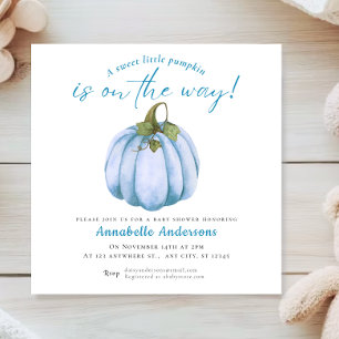 Invitation Petit Citrouille aquarelle Garçon Baby shower