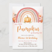 Invitation Petit Citrouille Arc-en-ciel automne 1er anniversa (Devant)