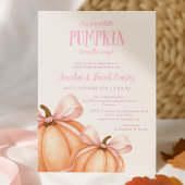 Invitation Petit Citrouille, arc rose, baby shower Coquette