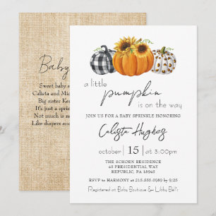 Invitation Petit Citrouille Automnal Bébé Fête Prénatale Tour