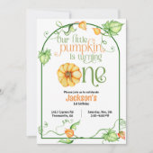 Invitation Petit Citrouille Automne 1er Anniversaire (Devant)