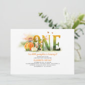 Invitation Petit Citrouille Automne 1er Anniversaire Fête Inv (Debout devant)