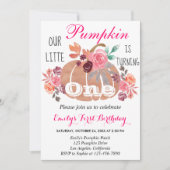 Invitation Petit Citrouille Automne 1er Premier Anniversaire  (Devant)