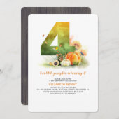 Invitation Petit Citrouille Automne 4e anniversaire Invitatio (Devant / Derrière)
