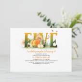 Invitation Petit Citrouille Automne 5e anniversaire Invitatio (Debout devant)
