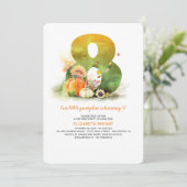 Invitation Petit Citrouille Automne 8e anniversaire Invitatio (Debout devant)