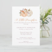 Invitation Petit Citrouille Automne Aquarelle Baby shower Flo (Debout devant)