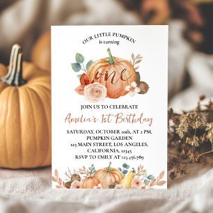 Invitation Petit Citrouille Automne Automne 1er Anniversaire 