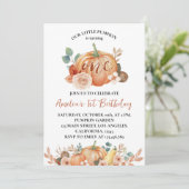 Invitation Petit Citrouille Automne Automne 1er Anniversaire  (Debout devant)
