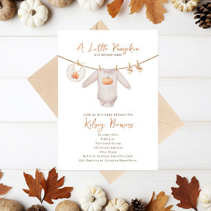 Invitation Petit Citrouille Automne Automne Baby shower neutr