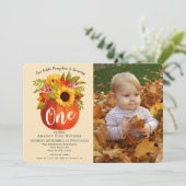 Invitation Petit Citrouille Automne Automne Premier Anniversa (Debout devant)