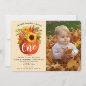 Invitation Petit Citrouille Automne Automne Premier Anniversa (Devant)