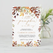 Invitation Petit Citrouille Automne Baby shower d'automne Inv (Debout devant)