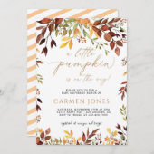 Invitation Petit Citrouille Automne Baby shower d'automne Inv (Devant / Derrière)
