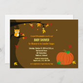Invitation Petit Citrouille Automne Baby shower d'automne Inv (Devant / Derrière)