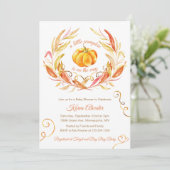 Invitation Petit Citrouille Automne Baby shower d'automne Inv (Debout devant)