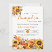 Invitation Petit Citrouille Automne Baby shower de tournesol (Devant)