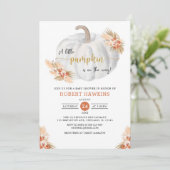Invitation Petit Citrouille Automne Boho Pampas Baby shower e (Debout devant)