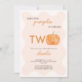 Invitation Petit Citrouille Automne Deuxième Automne 2e Anniv (Devant)