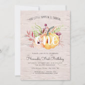 Invitation Petit Citrouille Automne Fête d'anniversaire Invit (Devant)