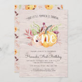 Invitation Petit Citrouille Automne Fête d'anniversaire Invit (Devant / Derrière)