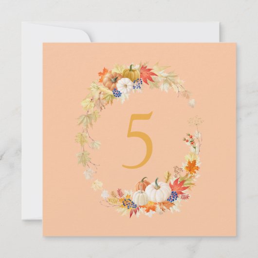 Invitation Petit Citrouille Automne Fête d'anniversaire Invit (Dos)