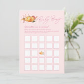 Invitation Petit Citrouille Automne Floral Douche Baby Bingo (Debout devant)