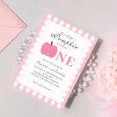 Invitation Petit Citrouille Automne Pastel Rose Premier Anniv