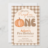 Invitation Petit Citrouille Automne Premier Anniversaire (Devant)
