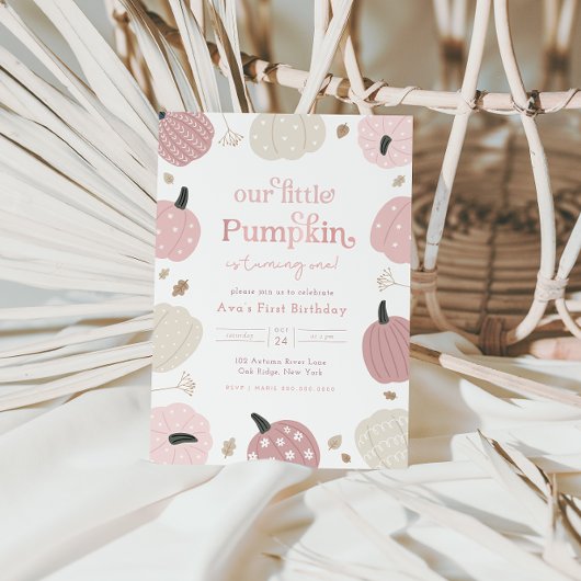 Invitation Petit Citrouille Automne Premier Anniversaire