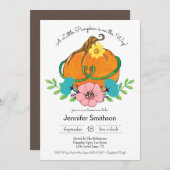 Invitation Petit Citrouille Automne Thème Baby Douche Invitat (Devant / Derrière)