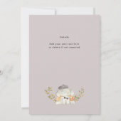 Invitation Petit Citrouille Autumn Elephant Baby shower garço (Dos)