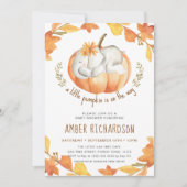 Invitation Petit Citrouille Autumn Elephant Girl Baby shower (Devant)