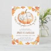Invitation Petit Citrouille Autumn Elephant Girl Baby shower (Debout devant)