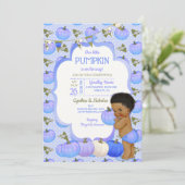 Invitation Petit Citrouille Baby Boy Douche Tone Foncé Curly (Debout devant)