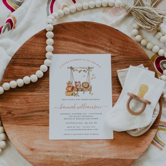 Invitation Petit Citrouille | Baby shower d'automne