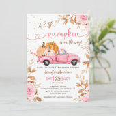 Invitation Petit Citrouille Baby shower d'automne de camion r (Debout devant)
