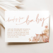 Invitation Petit Citrouille Baby shower d'automne Livre pour 