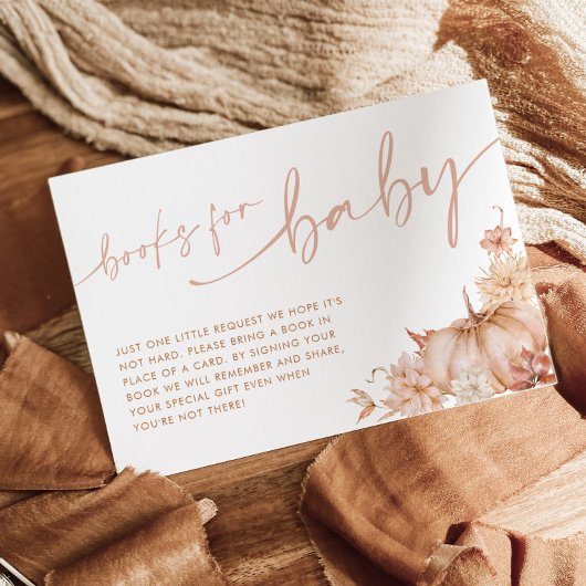 Invitation Petit Citrouille Baby shower d'automne Livre pour 