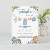 Invitation Petit Citrouille Baby shower de linge de toilette (Debout devant)