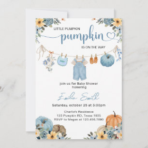 Invitation Petit Citrouille Baby shower de linge de toilette