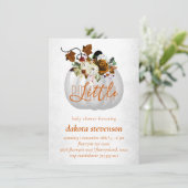 Invitation Petit Citrouille | Baby shower Floral Orange Brûlé (Debout devant)