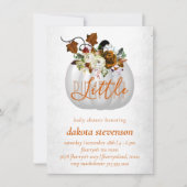 Invitation Petit Citrouille | Baby shower Floral Orange Brûlé (Devant)