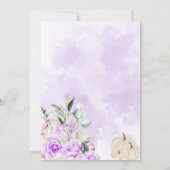 Invitation Petit Citrouille blanc violet Rose  Baby shower fi (Dos)
