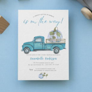 Invitation Petit Citrouille Bleu aquarelle Garçon Baby Shower