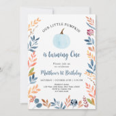 Invitation Petit Citrouille Blue Boy Premier anniversaire (Devant)