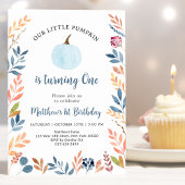 Invitation Petit Citrouille Blue Boy Premier anniversaire