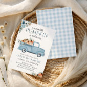 Invitation Petit Citrouille Blue Truck Fall Boy Baby shower