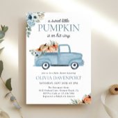 Invitation Petit Citrouille Blue Truck Fall Boy Baby shower