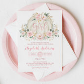 Invitation Petit Citrouille Blush Rose Baby shower Floral or
